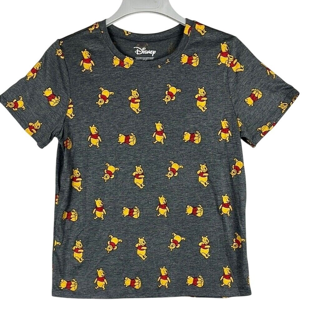 Disney Winnie The Pooh Graphic T-Shirt Youth Juniors Size XL (Womens S) Grey